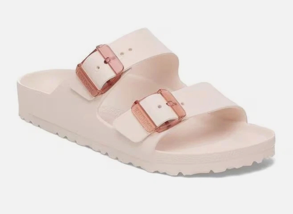 New Women's Size 8 BIRKENSTOCK Arizona Stealth LIGHT ROSE Eva Slides Euro 39